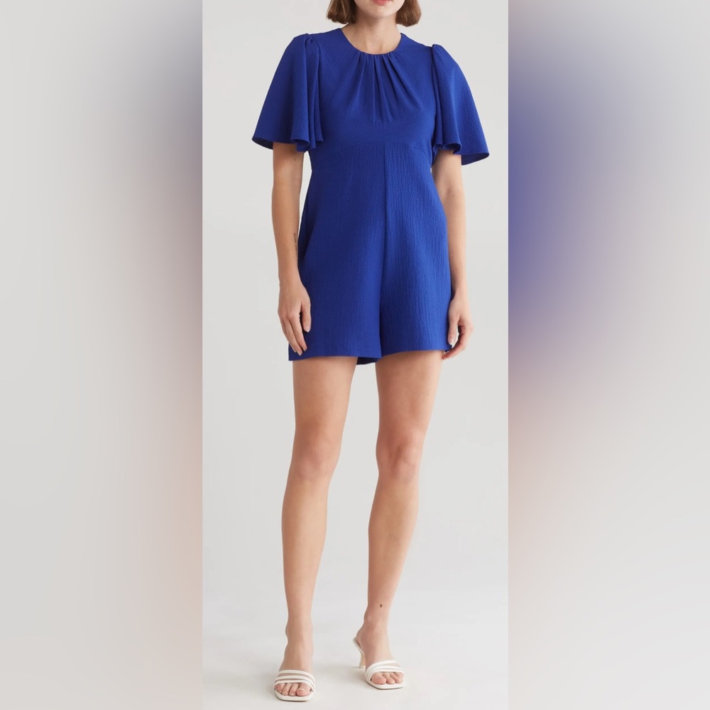 Calvin Klein Flutter Sleeve Romper-Ultramarine size 4